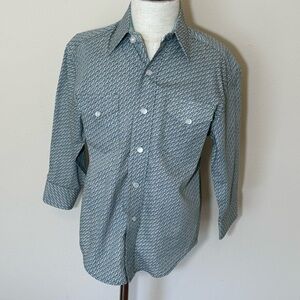 Panhandle Select Pearl Snap Button Down Cotton Long Sleeved Shirt Size XS 4